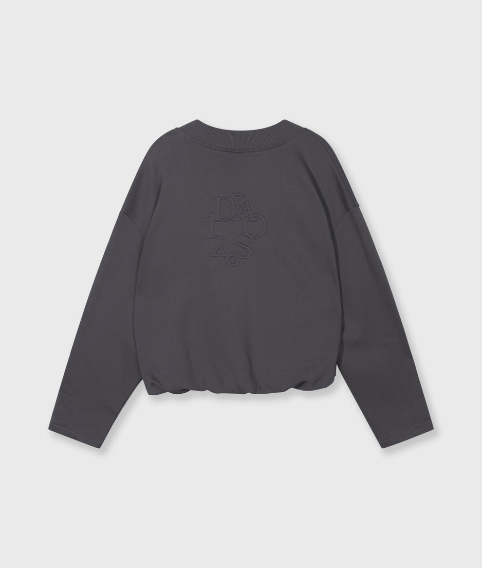 V-hals balloon sweater | steel blue