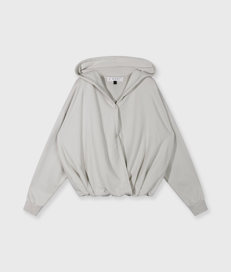 balloon overslag hoodie | stone