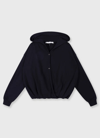 balloon overslag hoodie | black