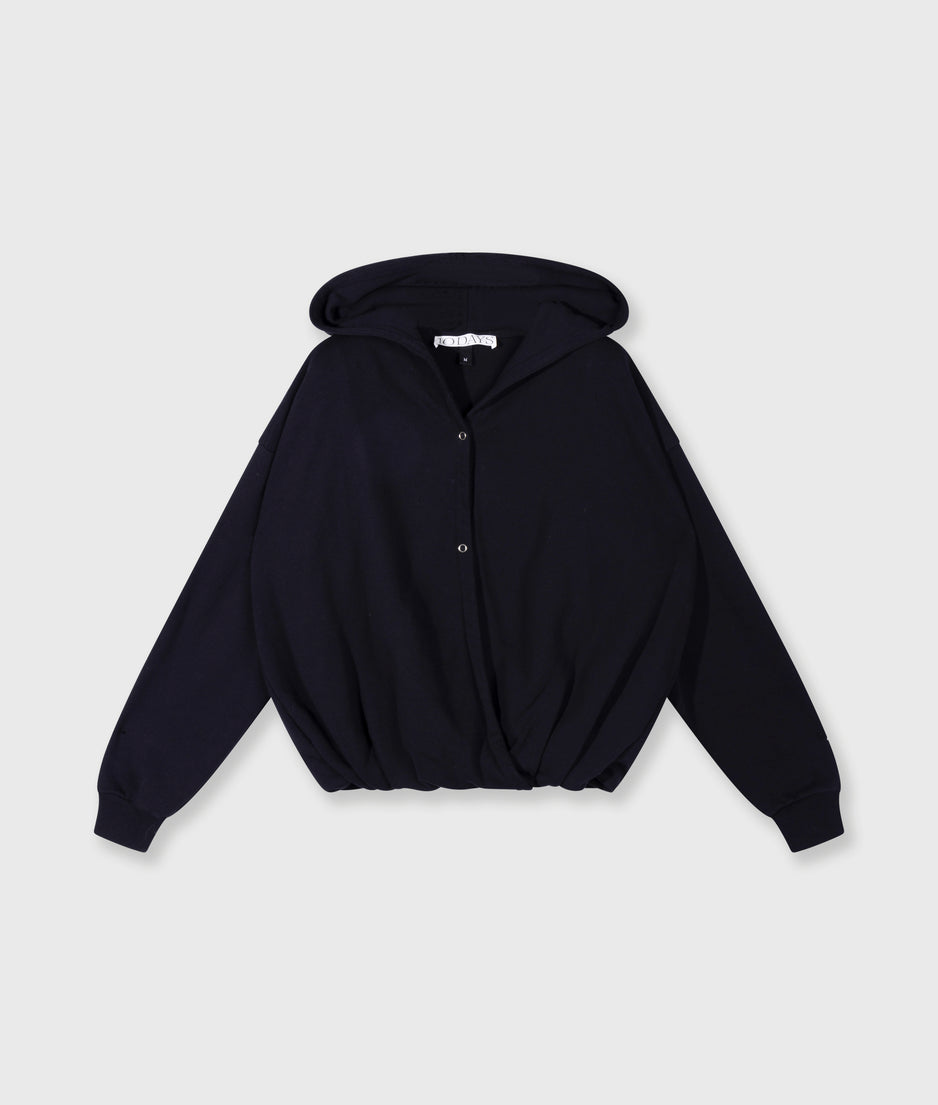 balloon overslag hoodie | black