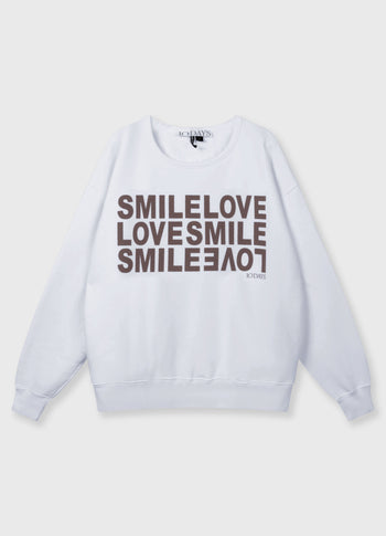 statement sweater smile | white