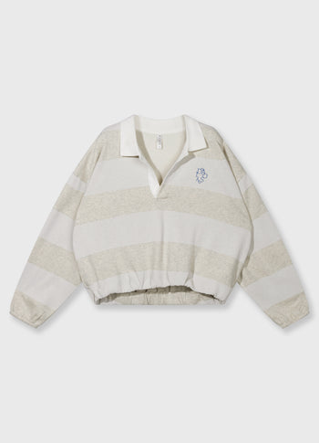 balloon sweater strepen | soft white melee