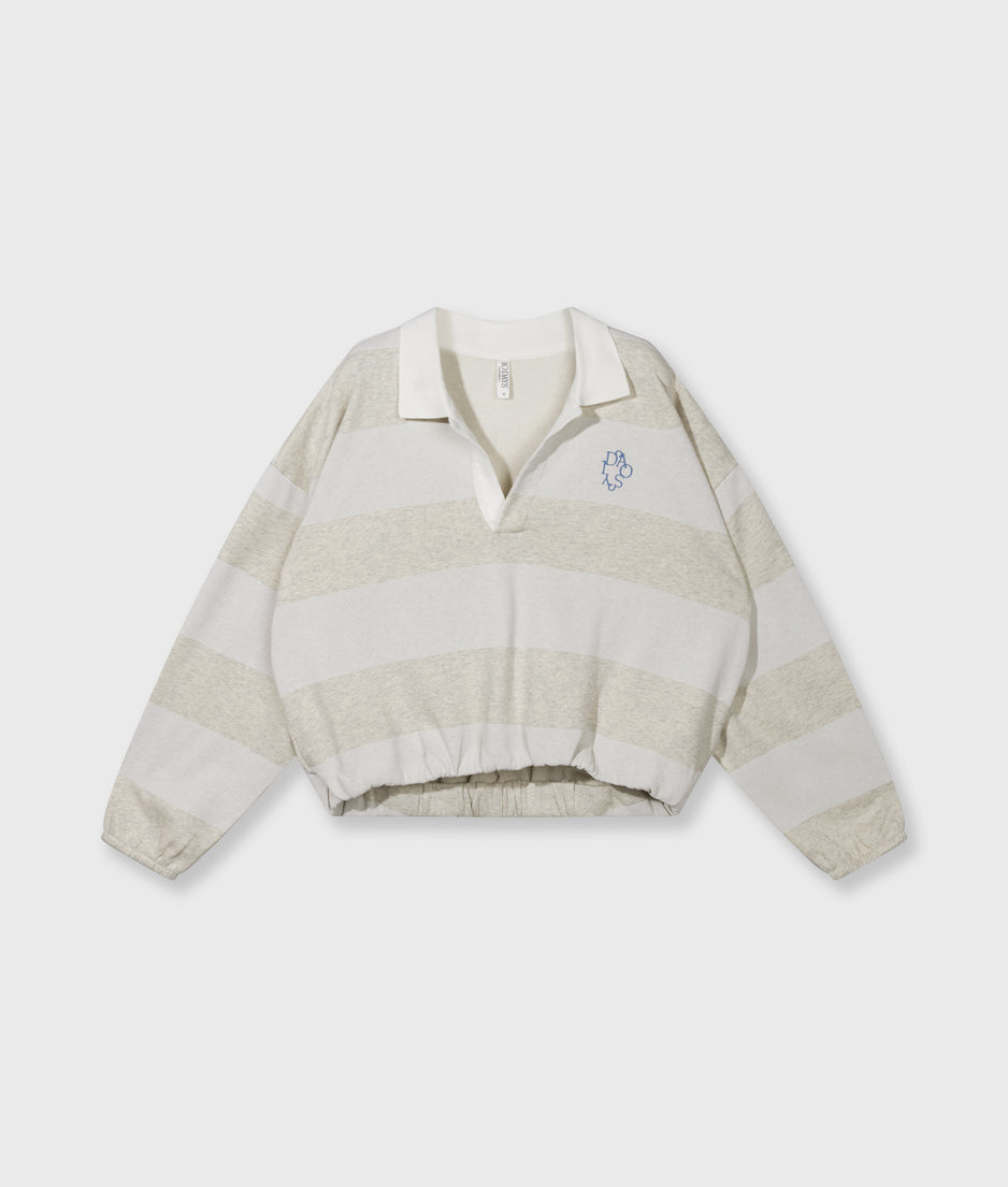 balloon sweater strepen | soft white melee