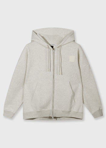 zip cardigan | soft white melee