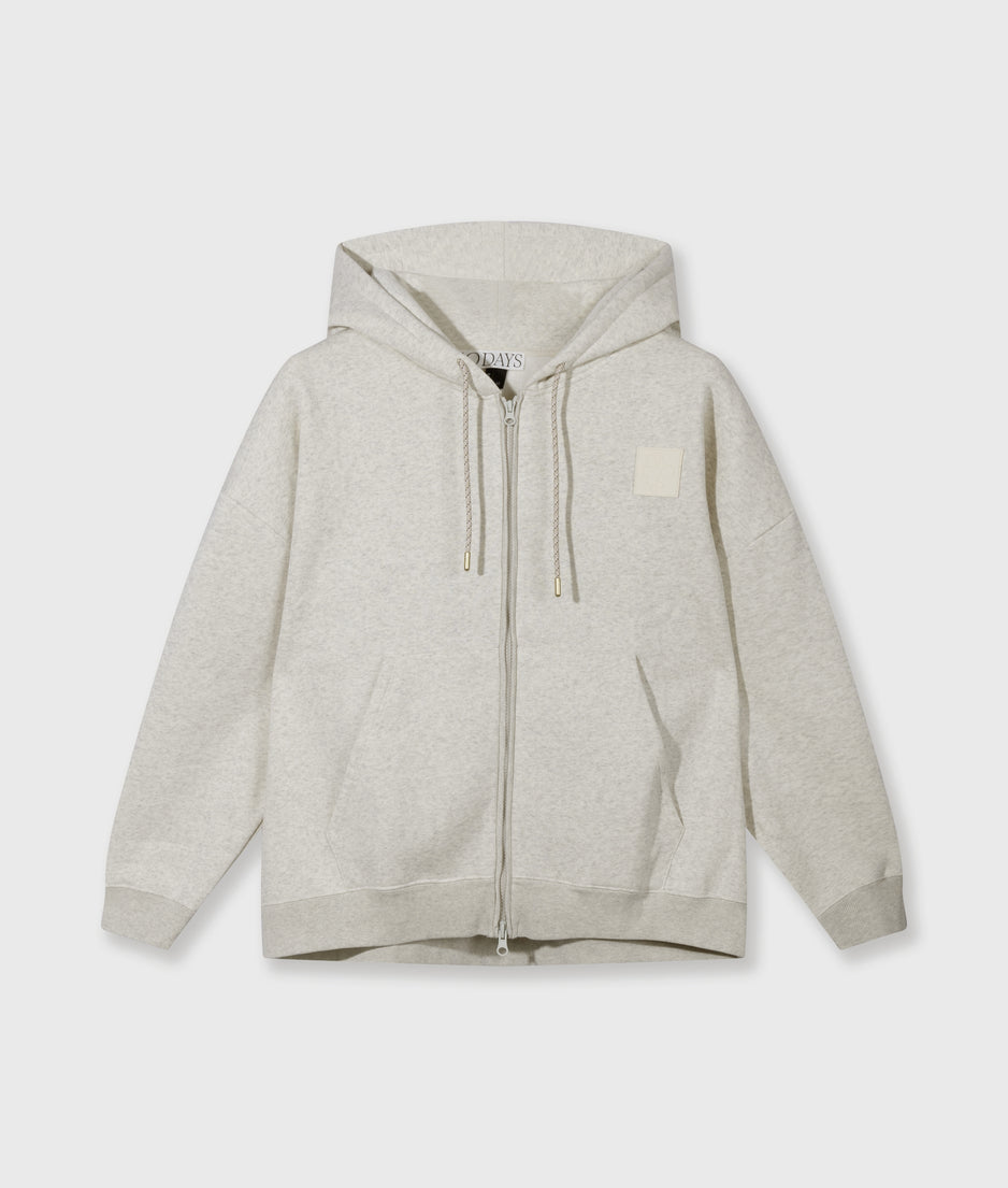 zip cardigan | soft white melee