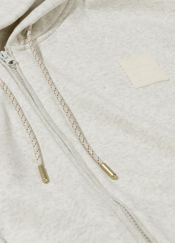 zip cardigan | soft white melee