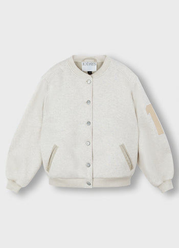 baseball bomber jacket | soft white melee
