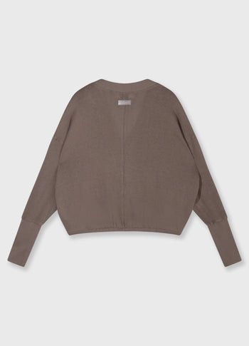 v-neck cardigan mesh | moonrock