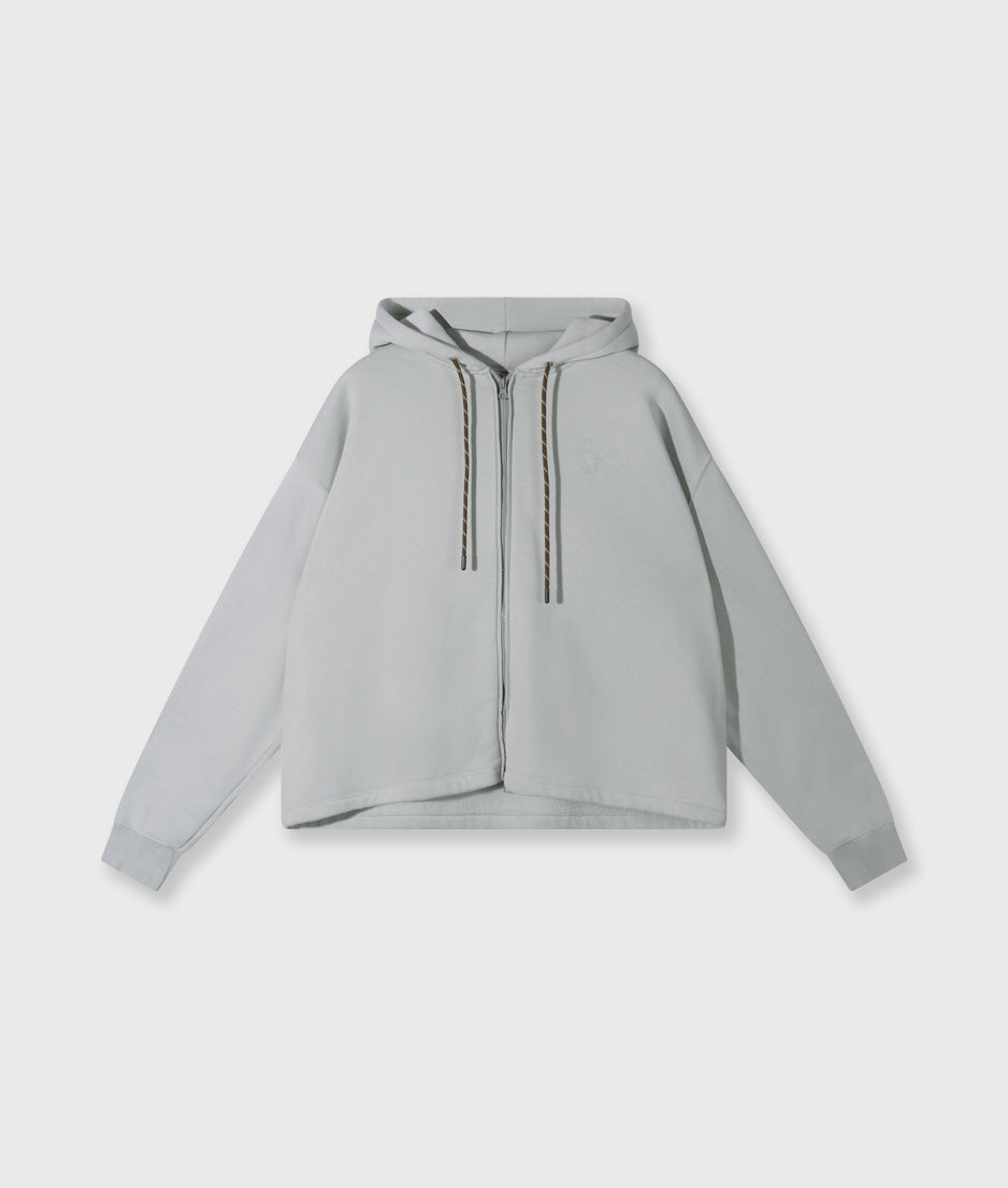 statement zip hoodie | clean blue