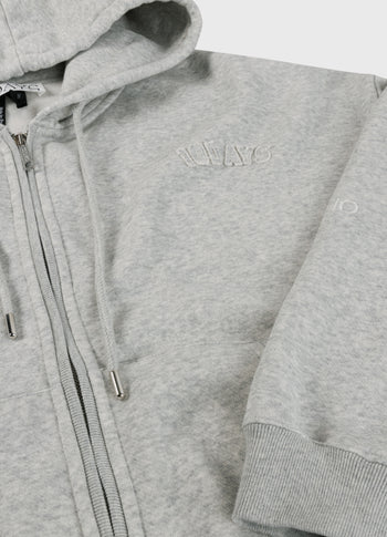 zip cardigan | light grey melee