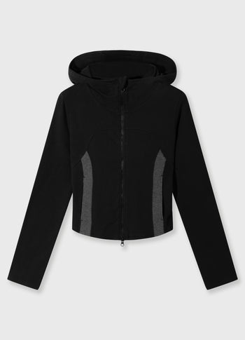 slim zip hoodie | black
