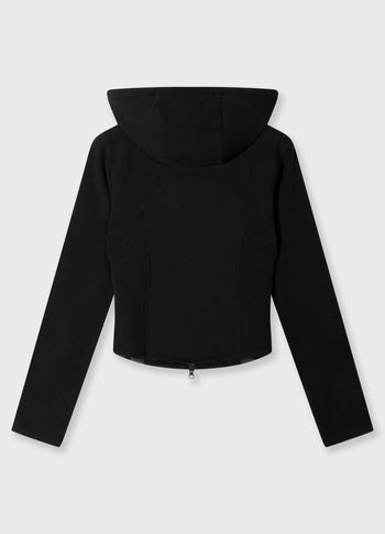 slim zip hoodie | black