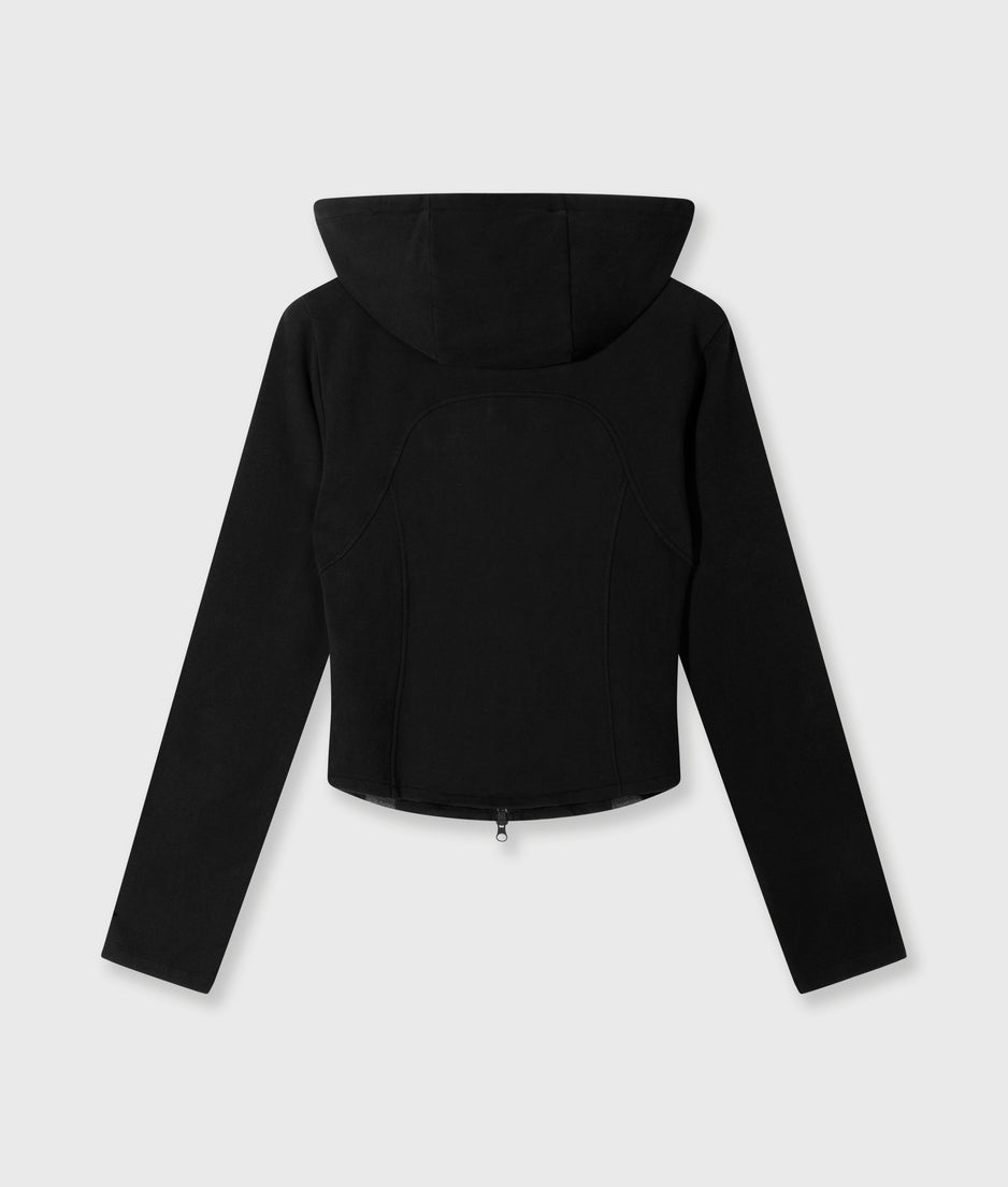 slim zip hoodie | black