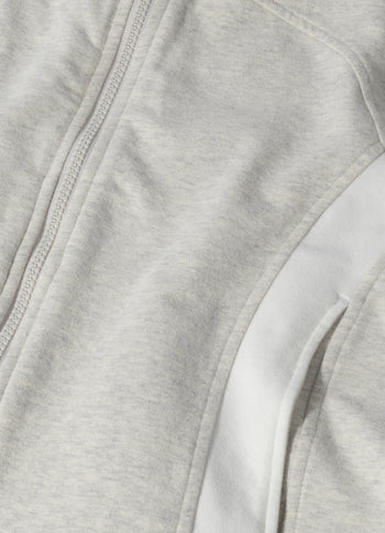 slim zip hoodie | soft white melee