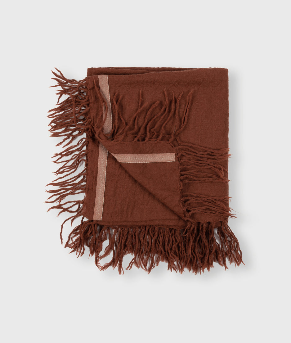 wool scarf | saddle brown