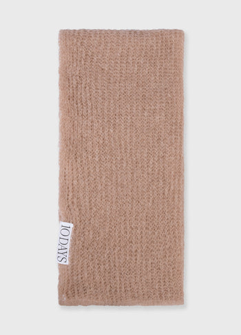 open knit scarf | light fudge