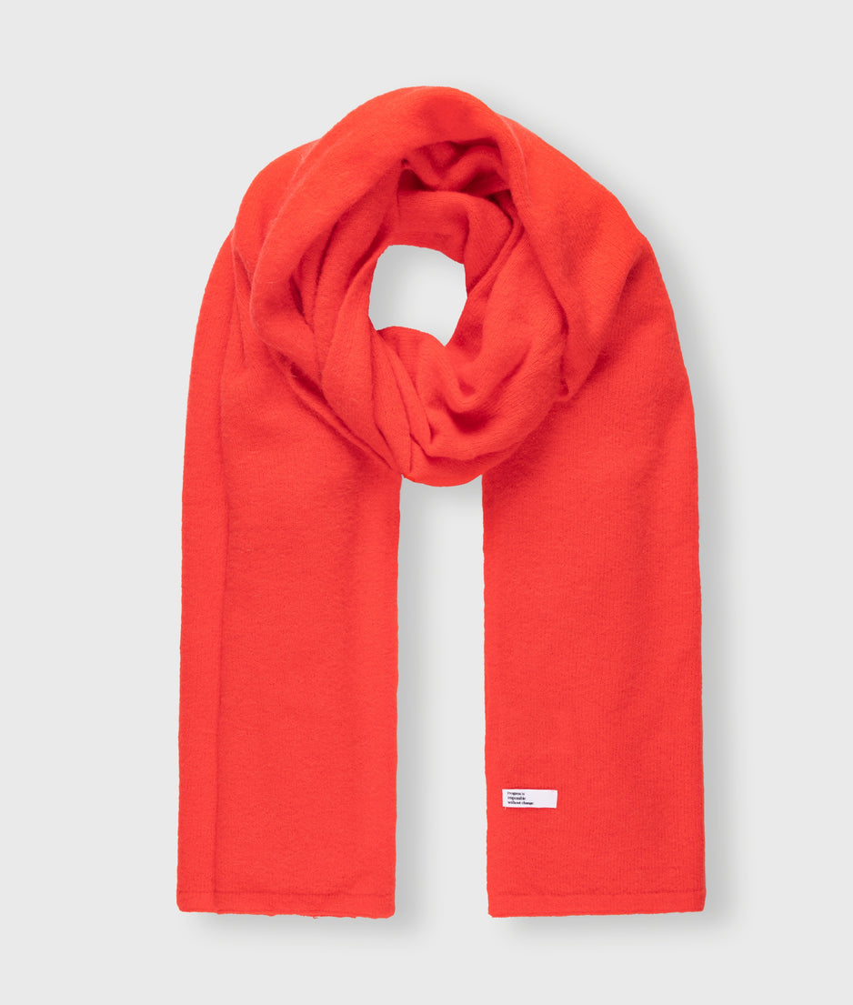 soft knit scarf | coral red
