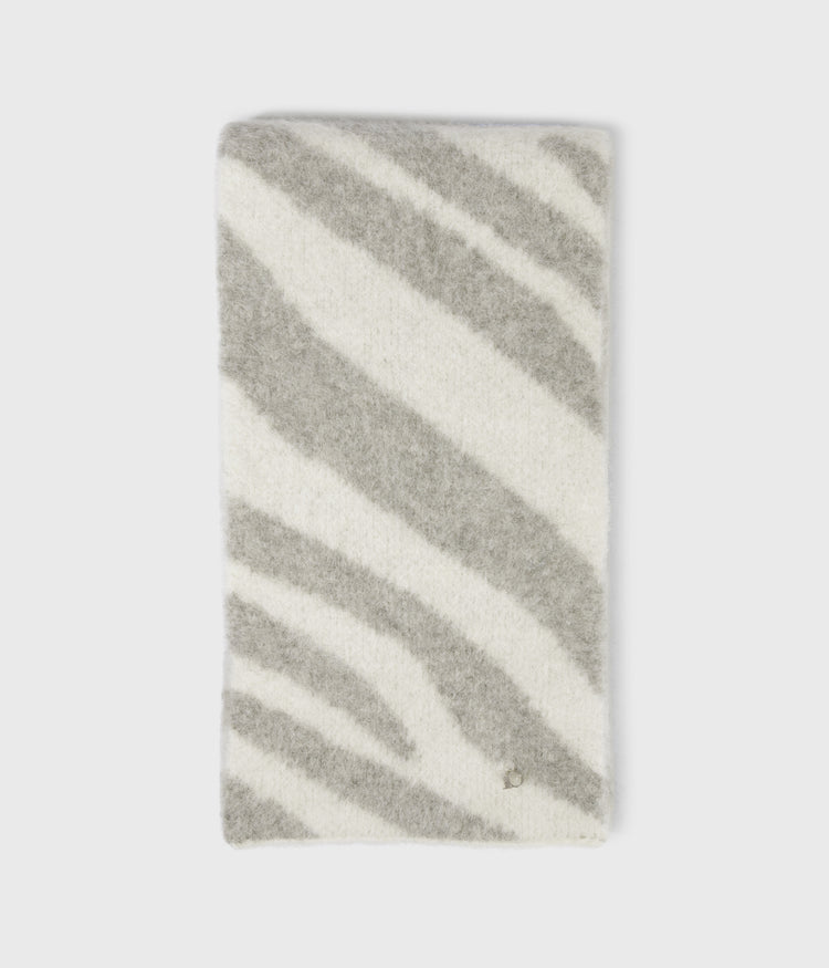 gebreide sjaal zebra | ecru