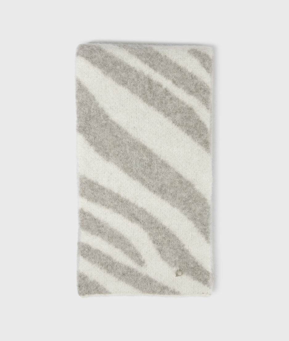 gebreide sjaal zebra | ecru