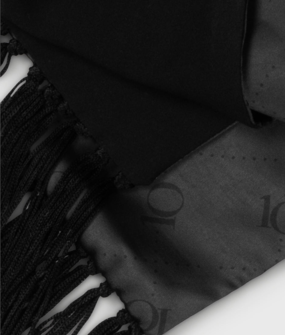 satin smoking scarf | black