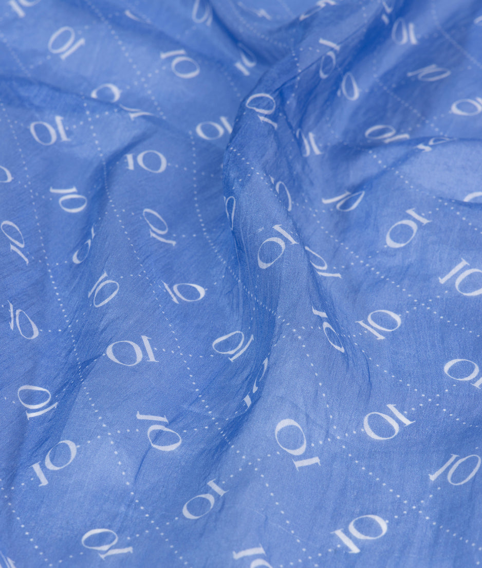 zijden sjaal monogram | ultramarine
