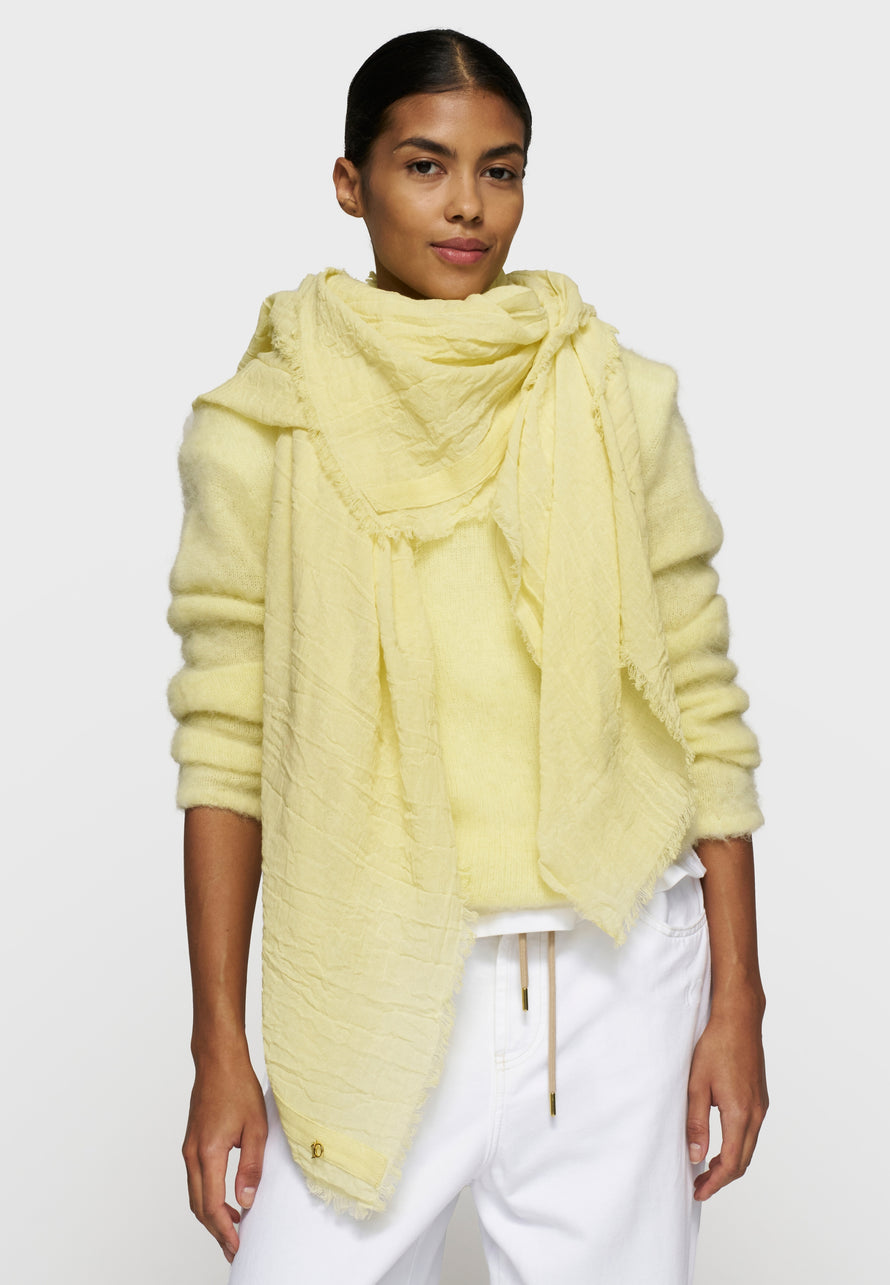 scarf cotton crepe | pastel yellow