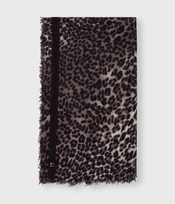 wool scarf leopard | soft white melee