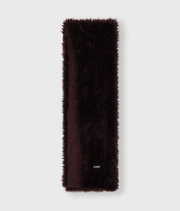 furry scarf | deep wine