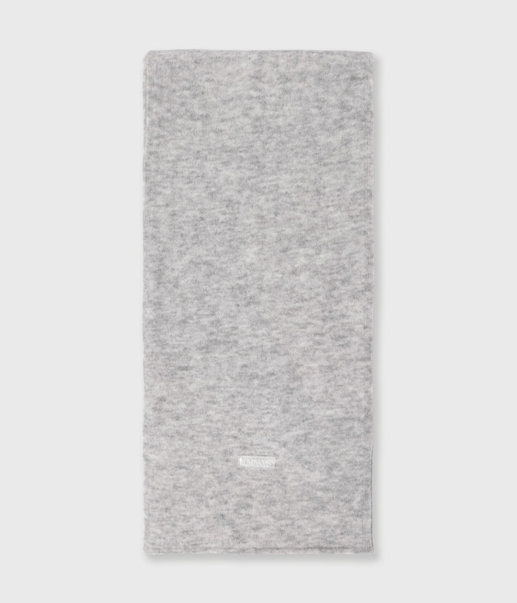 soft hairy knit scarf | light grey melee