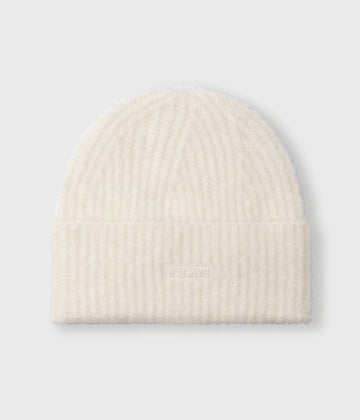 hairy knit beanie | ecru