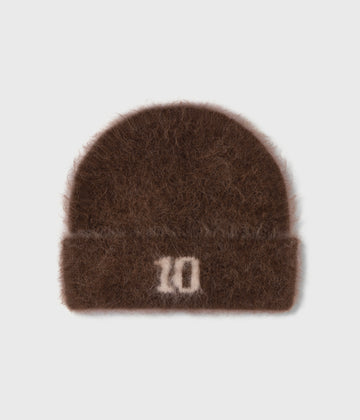 hairy knit beanie | dark truffle
