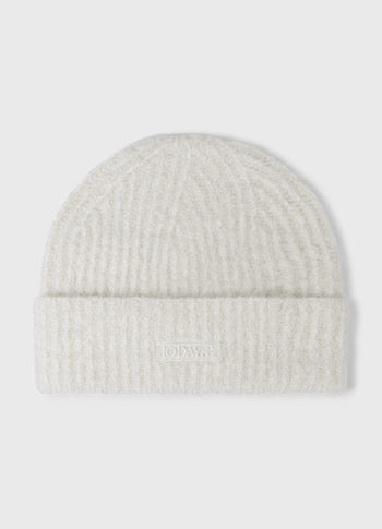 hairy beanie lurex | ecru