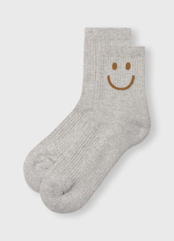 socks smile | light grey melee