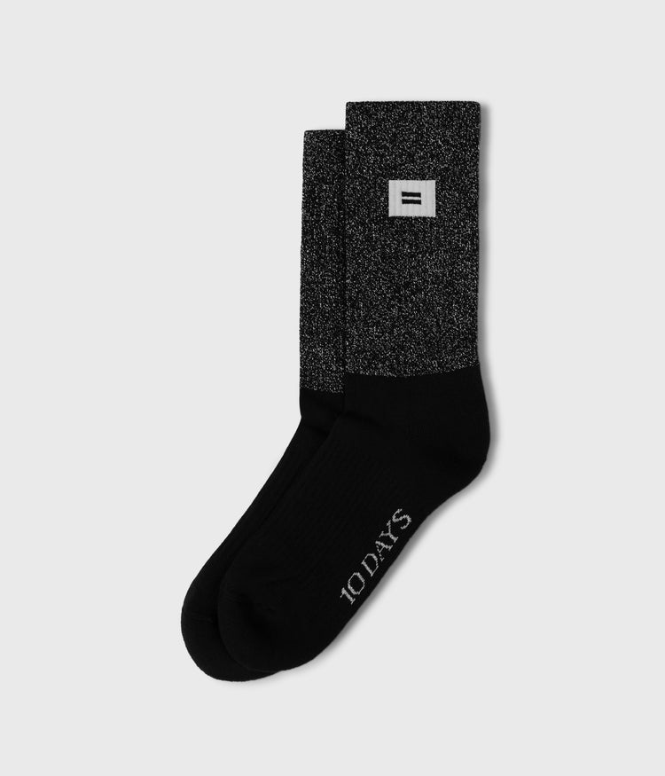 socks lurex label | black
