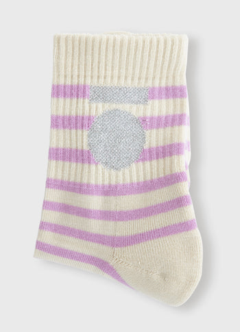 short socks stripes | light safari/violet