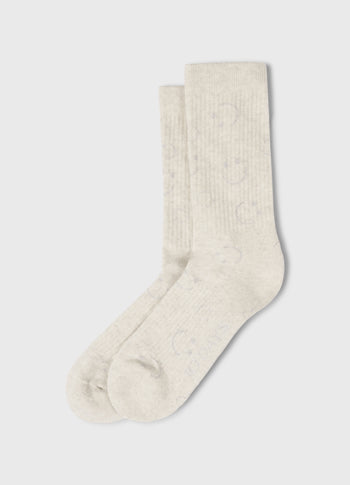 socks all-over smile | soft white melee