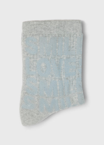 socks all-over smile love | light grey melee