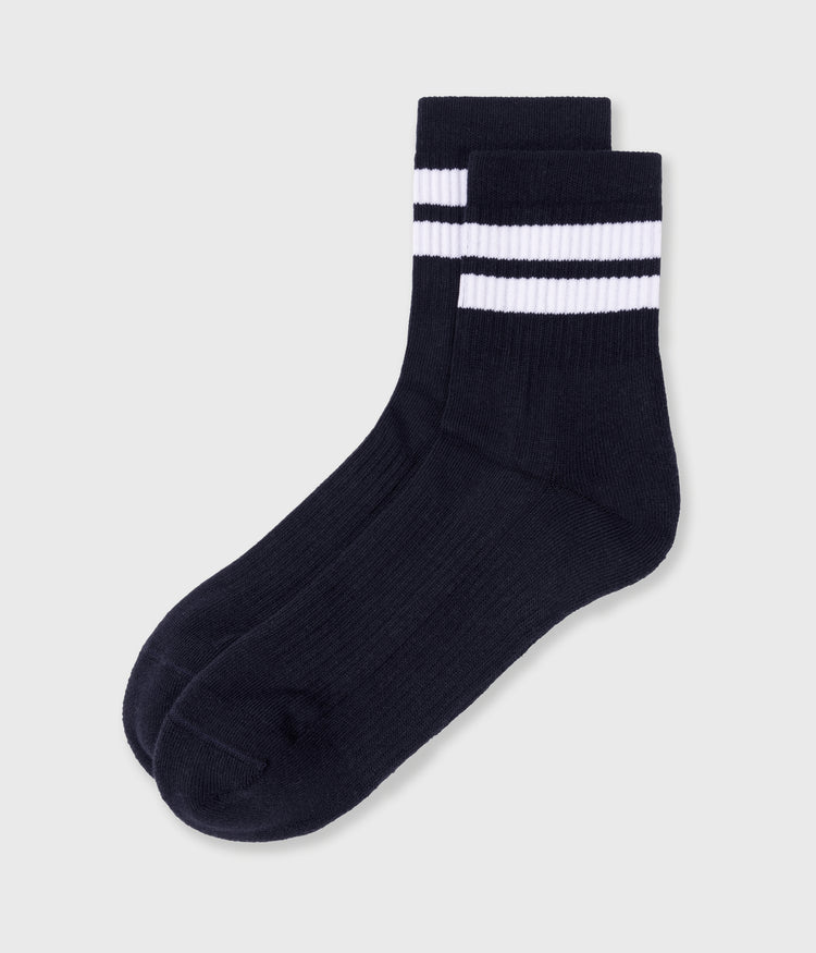socks 2 stripes | dark navy