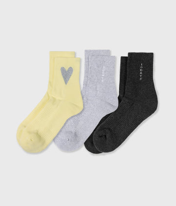 3-pack socks | pastel yellow