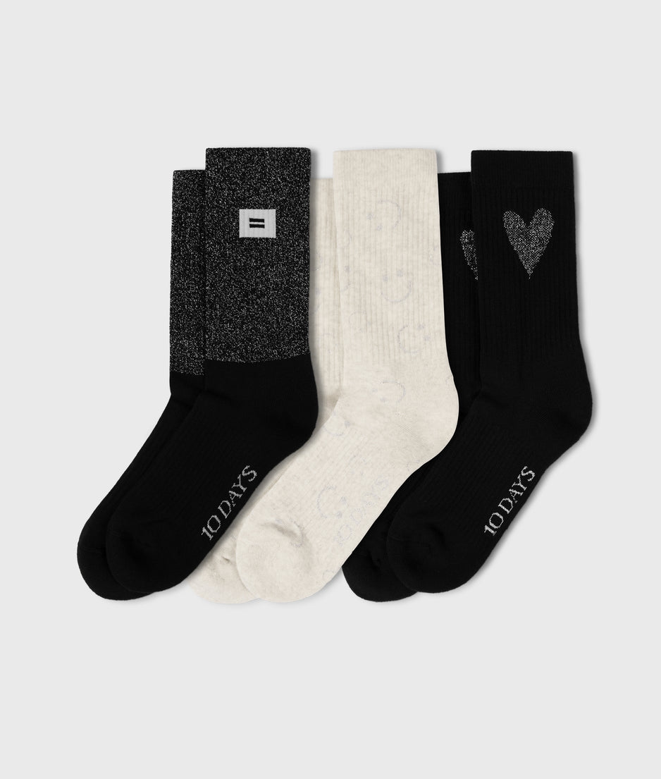 3-pack socks | black
