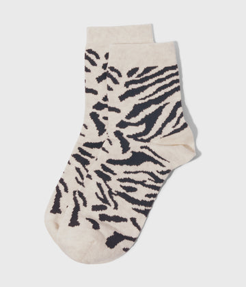socks zebra | soft white melee