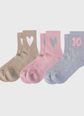 3-pack socks | bright raspberry