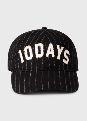 cotton cap logo stripes | black
