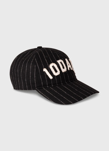 cotton cap logo stripes | black