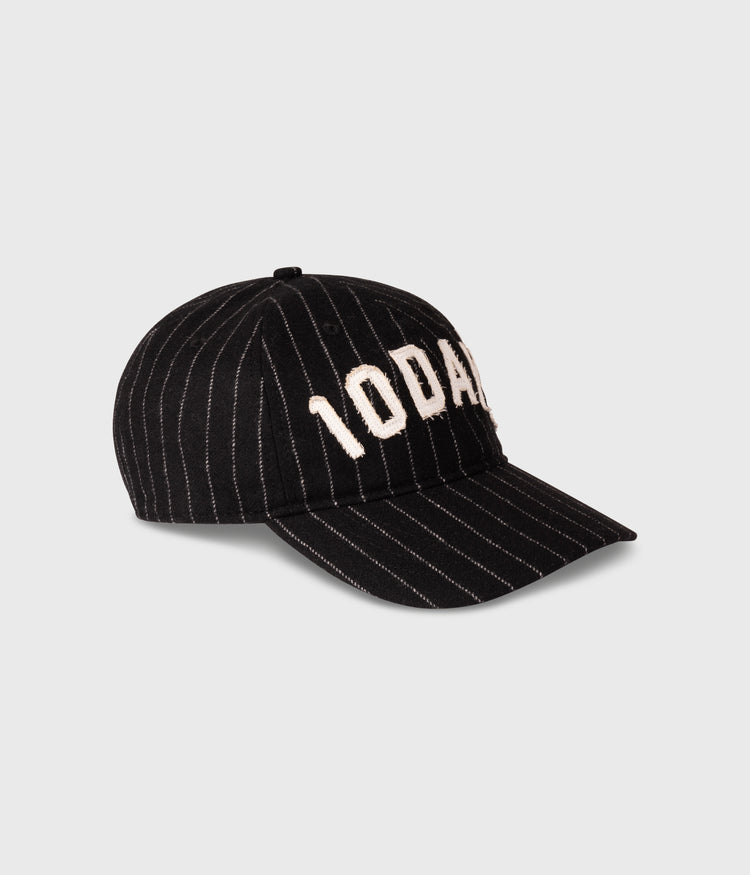 cotton cap logo stripes | black