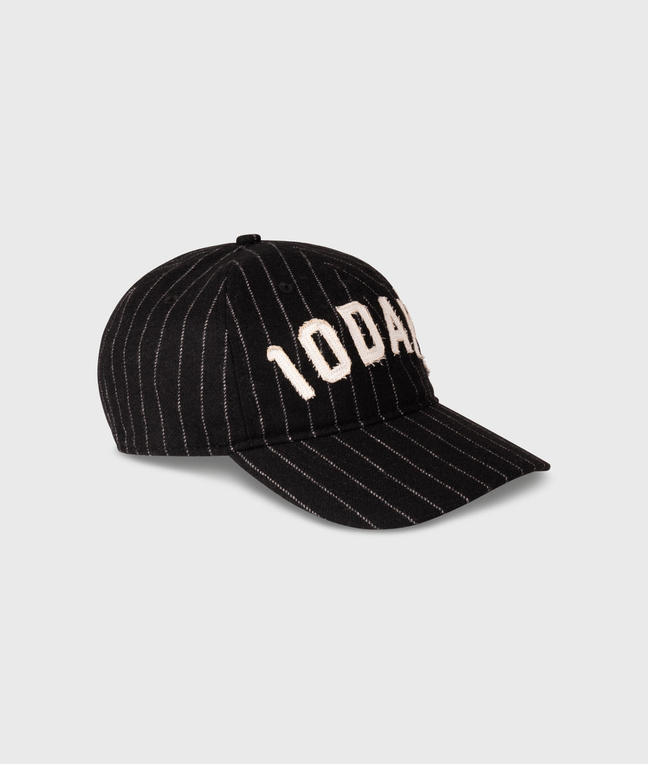 cotton cap logo stripes | black