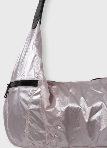 metallic banana bag | old lilac