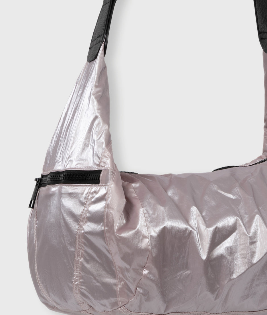 metallic banana bag | old lilac
