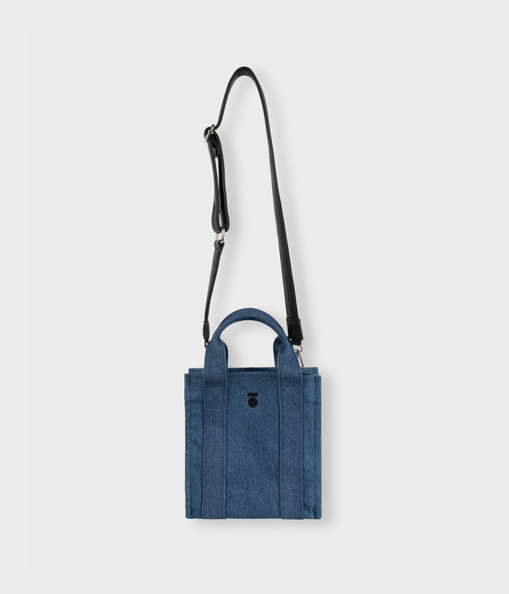 mini box bag denim | stone blue
