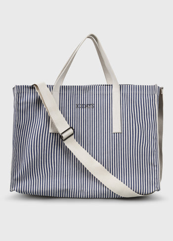 canvas shopper stripes | white/blue